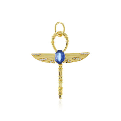 Zilveren hanger met een kyaniet