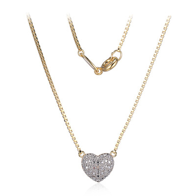 Messingen halsketting met een I3 (I) Diamant (Juwelo Style)