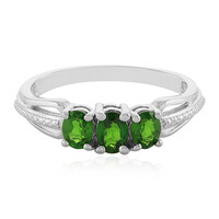Zilveren ring met een Russische diopsied
