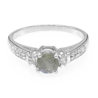 Zilveren ring met een spectroliet