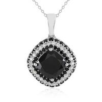 Zilveren halsketting met een zwarte spinel