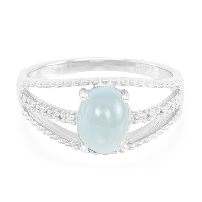 Zilveren ring met een blauwe aragoniet