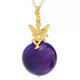 Zilveren halsketting met een amethist (Gems en Vogue)