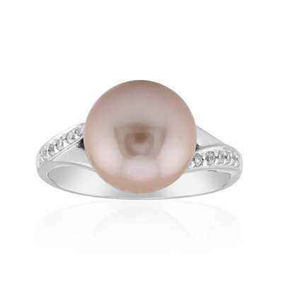 Zilveren ring met een paarse Ming parel (TPC)