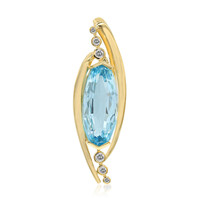 Gouden hanger met een hemel-blauwe topaas (Adela Gold)