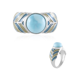 Zilveren ring met een larimar (Adela Silber)
