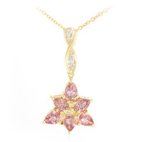Gouden halsketting met Onverhitte Padparadscha Saffieren (AMAYANI)