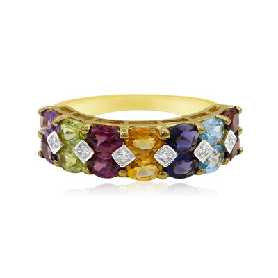 Zilveren ring met rhodolieten