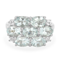 Zilveren ring met Bauch-aquamarijnstenen