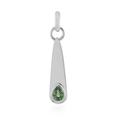 Zilveren hanger met een Groene Tuléar Saffier (Pallanova)