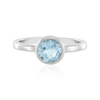 Zilveren ring met een hemel-blauwe topaas