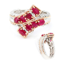 Zilveren ring met Birmese Robijnen (Gems en Vogue)