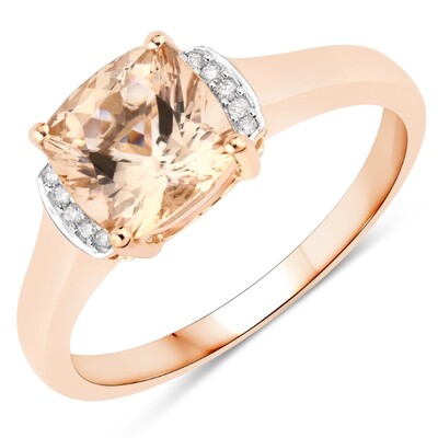 Gouden ring met een AAA morganiet