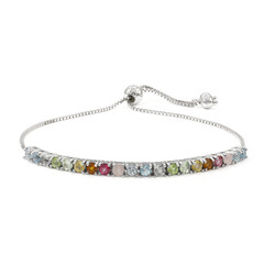 Zilveren armband met Zwitsers-blauwe topaasstenen