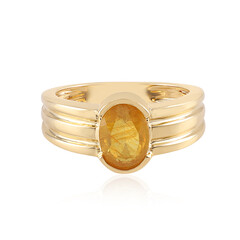 Zilveren ring met een Gele Madagaskar Saffier