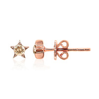 Gouden oorbellen met SI1 Argyle Rose De France Diamanten