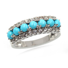Zilveren ring met Sleeping Beauty Turkooisen