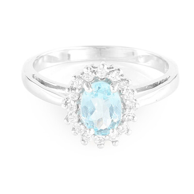 Zilveren ring met een Blauwe apatiet