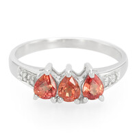 Zilveren ring met avondrode robijn