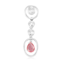 Zilveren hanger met een Padparadscha saffier