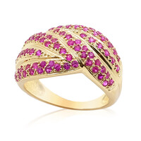 Gouden ring met Mozambique robijnen