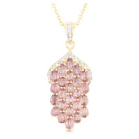Gouden halsketting met Onverhitte Padparadscha Saffieren (AMAYANI)