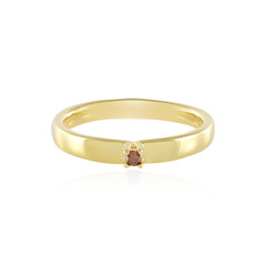 Zilveren ring met een I2 Rode Diamant