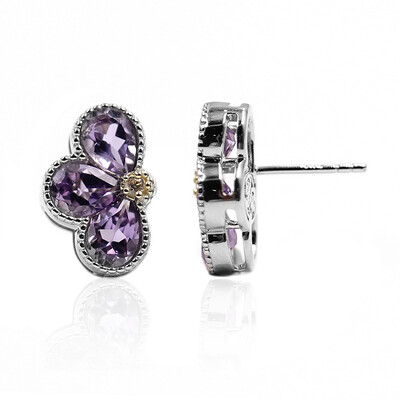 Zilveren oorbellen met lavendel amethisten (Dallas Prince Designs)