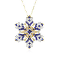 Zilveren halsketting met kobaltblauwe spinelstenen (Gems en Vogue)