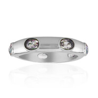 Zilveren ring met mystieke kwartskristallen