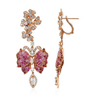 Gouden oorbellen met Ceylon roze saffieren (Estée Collection)