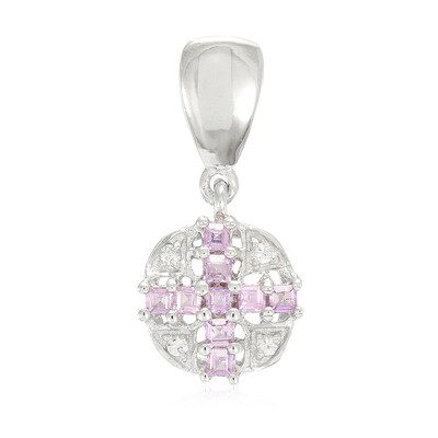 Zilveren hanger met Onverhitte Purper Saffieren