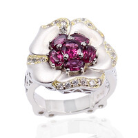 Zilveren ring met een rhodliet (Dallas Prince Designs)