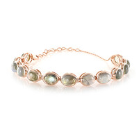 Zilveren armband met Groene Minary Labradorieten (KM by Juwelo)