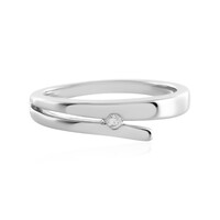 Zilveren ring met een I4 (J) Diamant