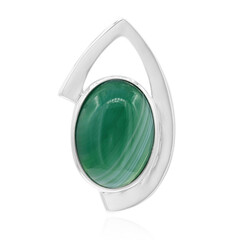 Zilveren hanger met een groene agaat