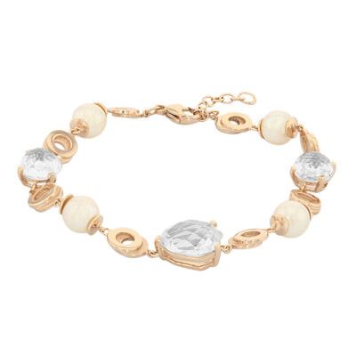 Zilveren armband met een witte kwarts (M de Luca)