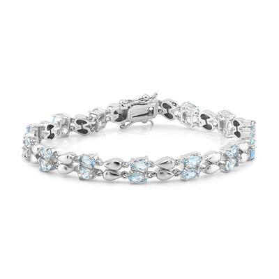 Zilveren armband met hemel-blauwe topaasstenen