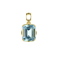 Gouden hanger met een hemel-blauwe topaas