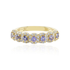 Gouden ring met tanzanieten