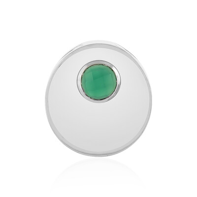 Zilveren hanger met een groene chalcedoon (MONOSONO COLLECTION)