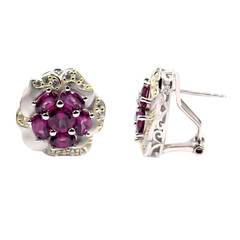 Zilveren oorbellen met rhodolieten (Dallas Prince Designs)