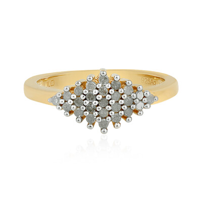 Zilveren ring met I3 (I) Diamanten