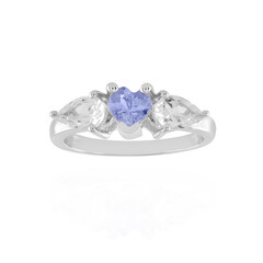 Zilveren ring met witte topaasstenen