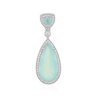 Zilveren hanger met een Aqua Chalcedoon