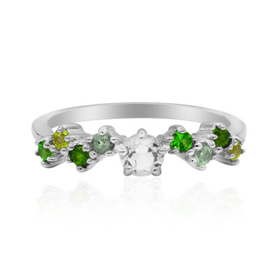 Zilveren ring met een witte topaas