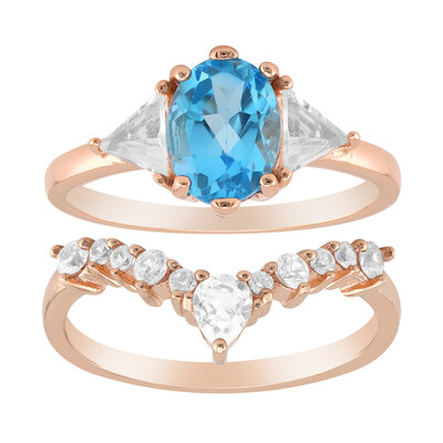 Zilveren ring met een Zwitsers-blauwe topaas