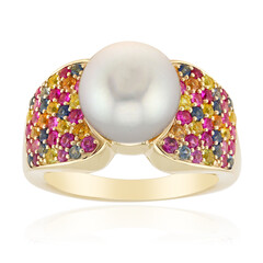Gouden ring met een zilvere zuidzee parel (Michelle Albala)