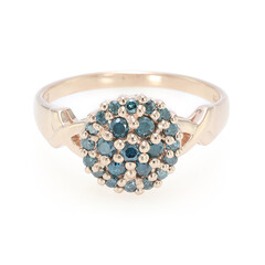 Zilveren ring met Fancy diamanten