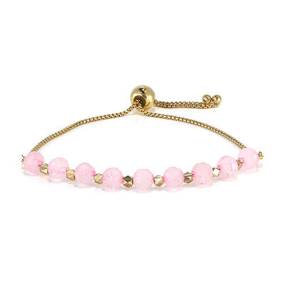 Zilveren armband met rozen kwartskristallen
